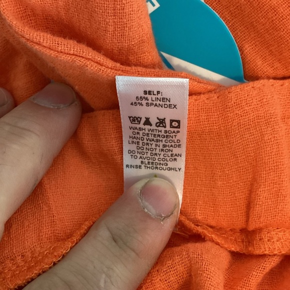 WET Vermillion Orange Plunge Neck Jumpsuit Linen Blend XS - Picture 7 of 7